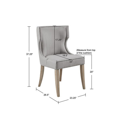 Upholstered Wingback Dining Chair - Light Gray